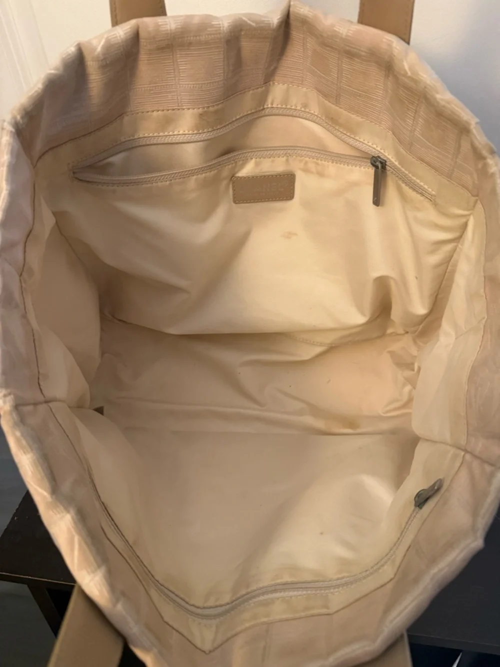 CHANEL Beige Jacquard Tote and Satchel Travel Line Set - Picture 8 of 12